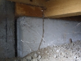 床下の基礎に蟻道