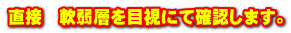 直接　軟弱層を目視にて確認します。